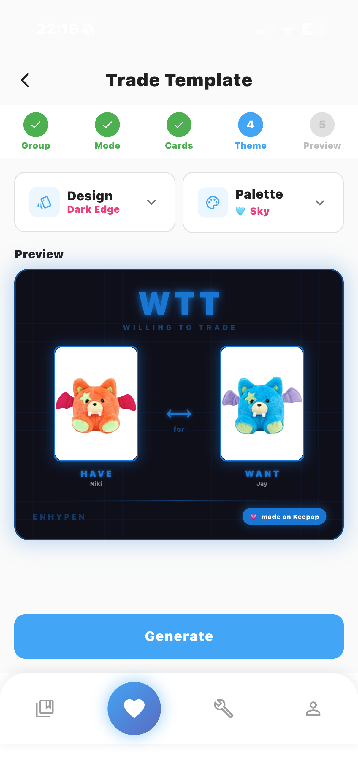 Trade template